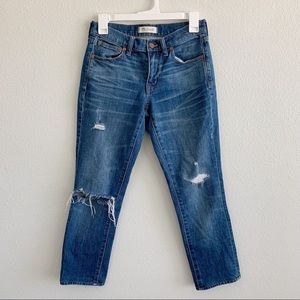 Madewell The Slim Boyjean Jeans Distressed Medium Wash